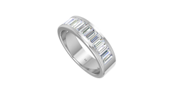 Channel-Set Baguette Diamond Wedding Ring