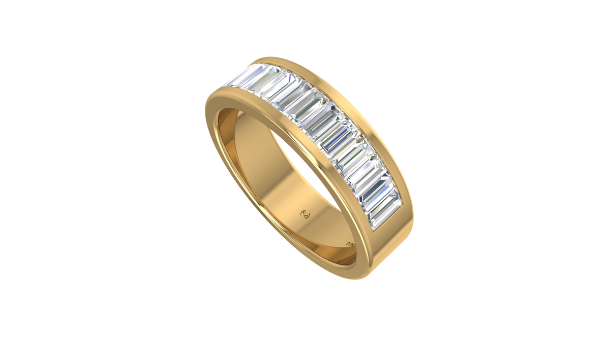 Channel-Set Baguette Diamond Wedding Ring