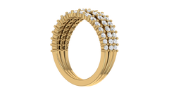 Triple-Row Round Diamond Shared-Prong Eternity Ring