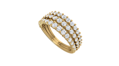 Triple-Row Round Diamond Shared-Prong Eternity Ring