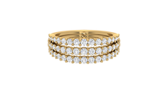 Triple-Row Round Diamond Shared-Prong Eternity Ring