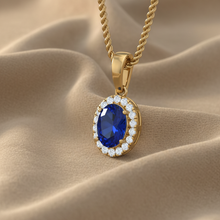 Load image into Gallery viewer, Precious Oval Sapphire Natural Diamond Ethereal Solitary