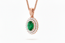Load image into Gallery viewer, Oval Emerald &amp; Diamond