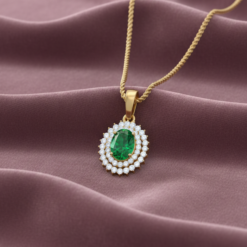 Oval Emerald & Diamond