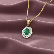 Load image into Gallery viewer, Oval Emerald &amp; Diamond