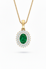 Load image into Gallery viewer, Oval Emerald &amp; Diamond
