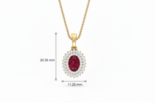 Load image into Gallery viewer, Fervent Oval Cut Ruby Encircled Crimson White Contrast Scintillating