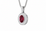 Lustrous Oval Ruby Diamond Celestial Floating Solitaire