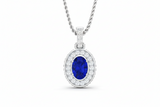 Lustrous Oval Sapphire Diamond Celestial Floating Solitaire