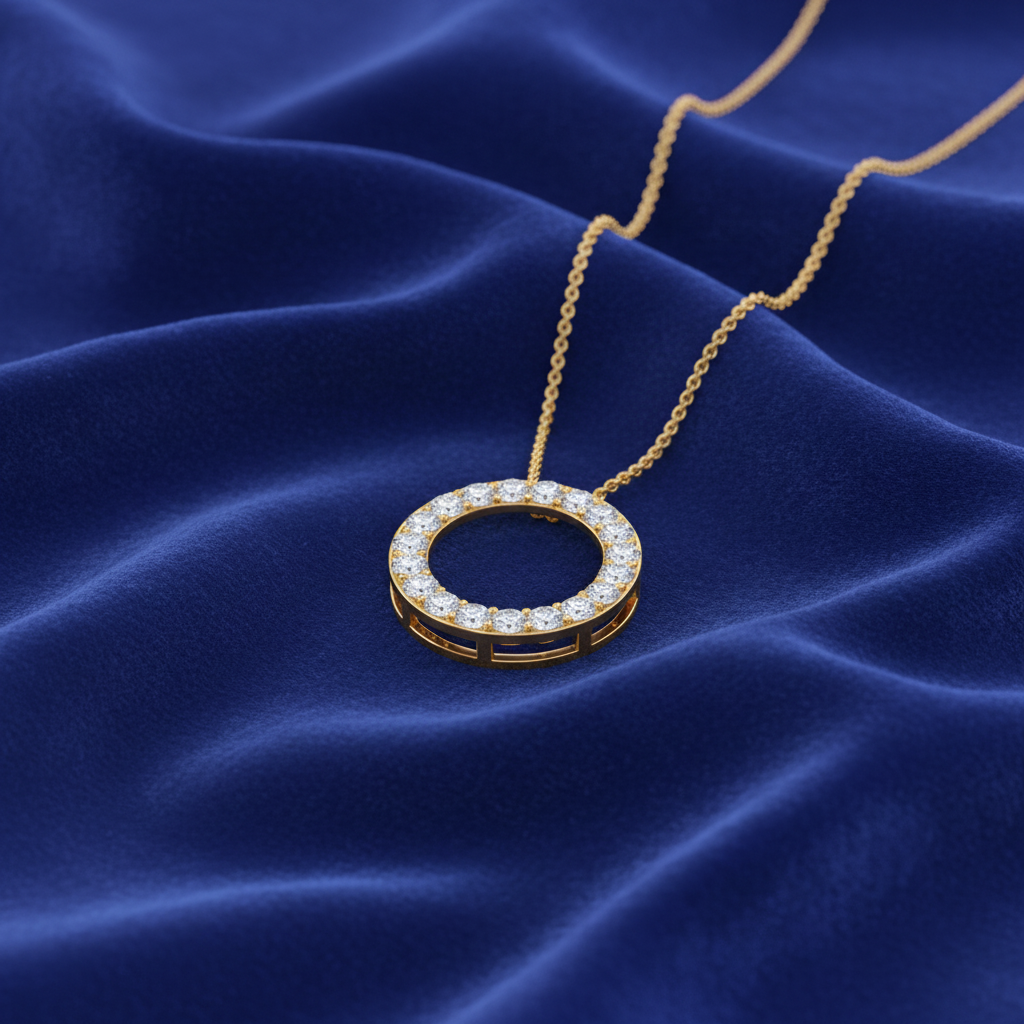Oval Maiden Diamond Necklace with Chain