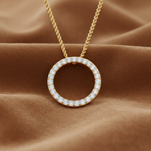 Load image into Gallery viewer, Open Circle Diamond Necklace with Chain