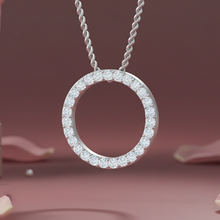 Load image into Gallery viewer, Open Circle Diamond Necklace with Chain