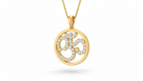 Modern Double Bead Om Diamond