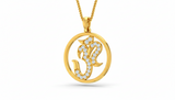 Round Diamond Om Gold Pendant