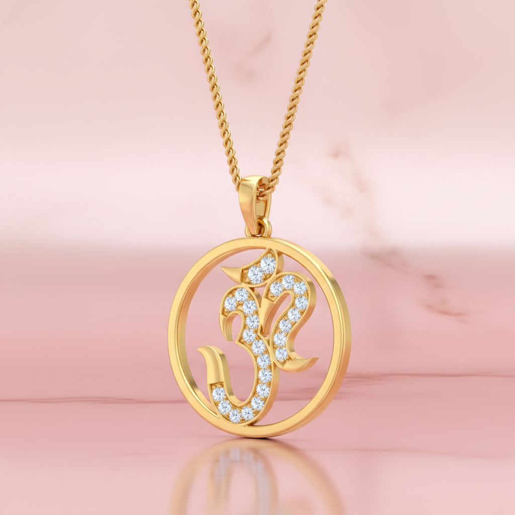 Twin Row Om Beaded Diamond Radiance