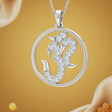 Load image into Gallery viewer, Round Diamond Om Gold Pendant