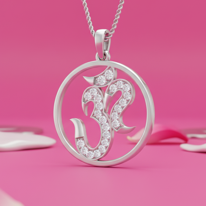 Twin Row Om Beaded Diamond Radiance