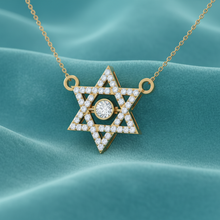 Load image into Gallery viewer, Interwoven Gold Jewish Star Necklace with Chain