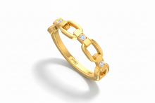 Load image into Gallery viewer, Modern Clip Architectural Sleek Link Solitaire Diamond