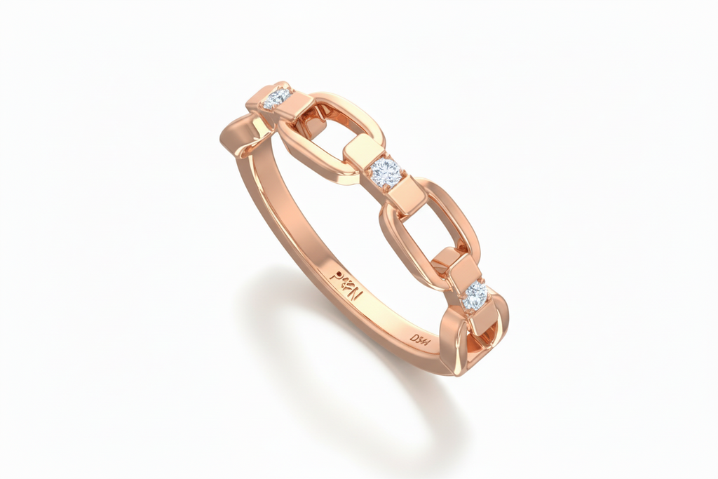 Modern Clip Architectural Sleek Link Solitaire Diamond