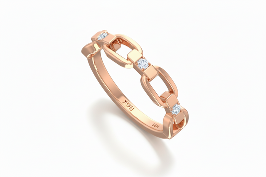 Modern Clip Architectural Sleek Link Solitaire Diamond