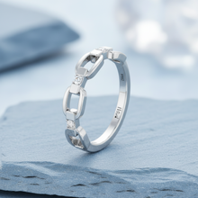 Load image into Gallery viewer, Modern Clip Architectural Sleek Link Solitaire Diamond