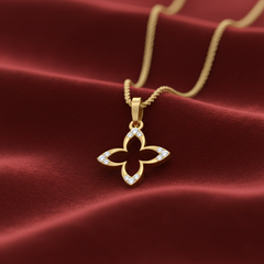 Four Leaf Luxury Gold Open Work Diamond