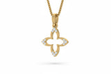 Four Leaf Luxury Gold Open Work Diamond