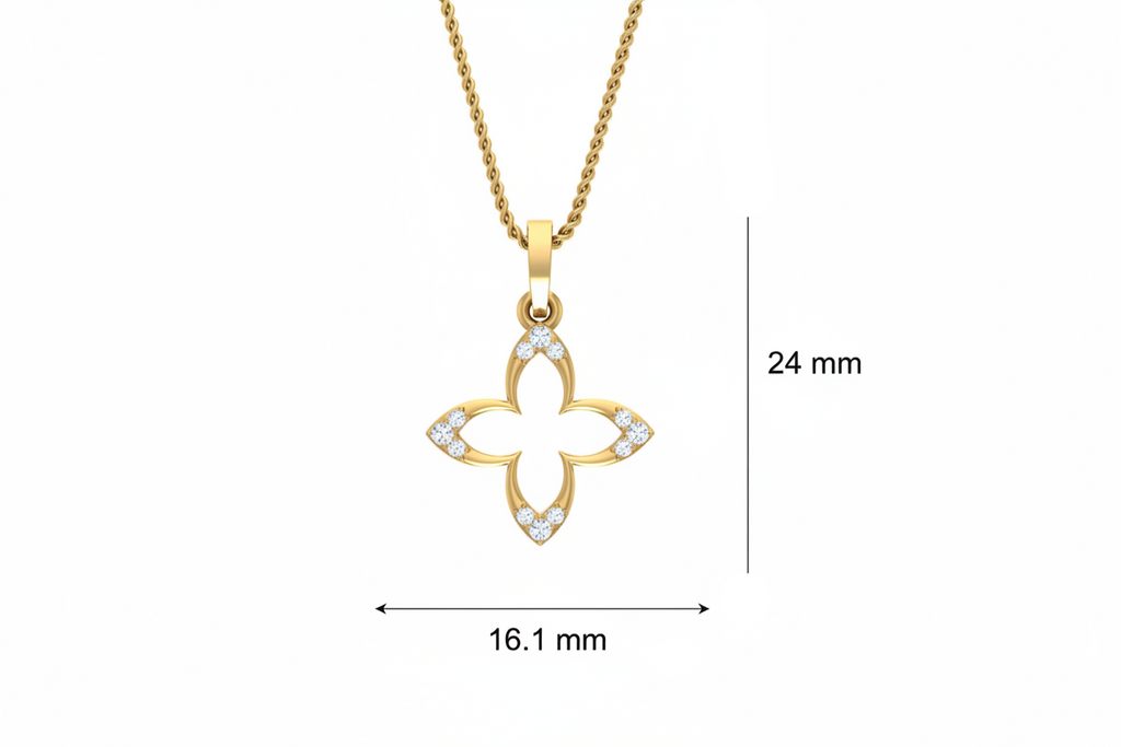 Four Leaf Luxury Gold Open Work Diamond