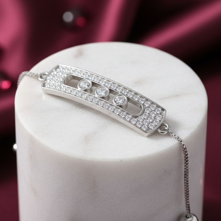 Messika Move Uno White Gold Diamond Adjustable Bracelet