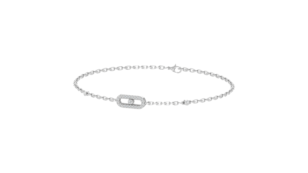 Delicate Oval Motif Floating Diamond