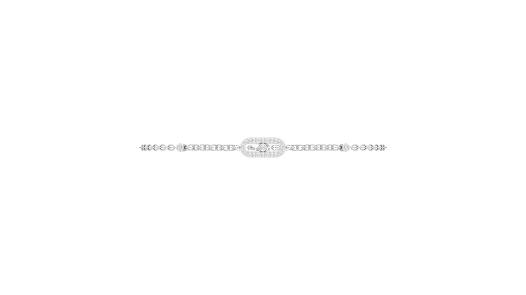 Delicate Oval Motif Floating Diamond