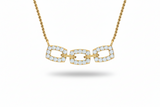 Modern Interlocking Link Diamond Necklace With Chain