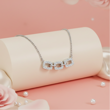Load image into Gallery viewer, Modern Interlocking Link Diamond Necklace With Chain