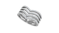 Five Row Pave Chevron Band