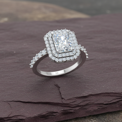 Double Halo Radiant Stone Lab Grown Diamond