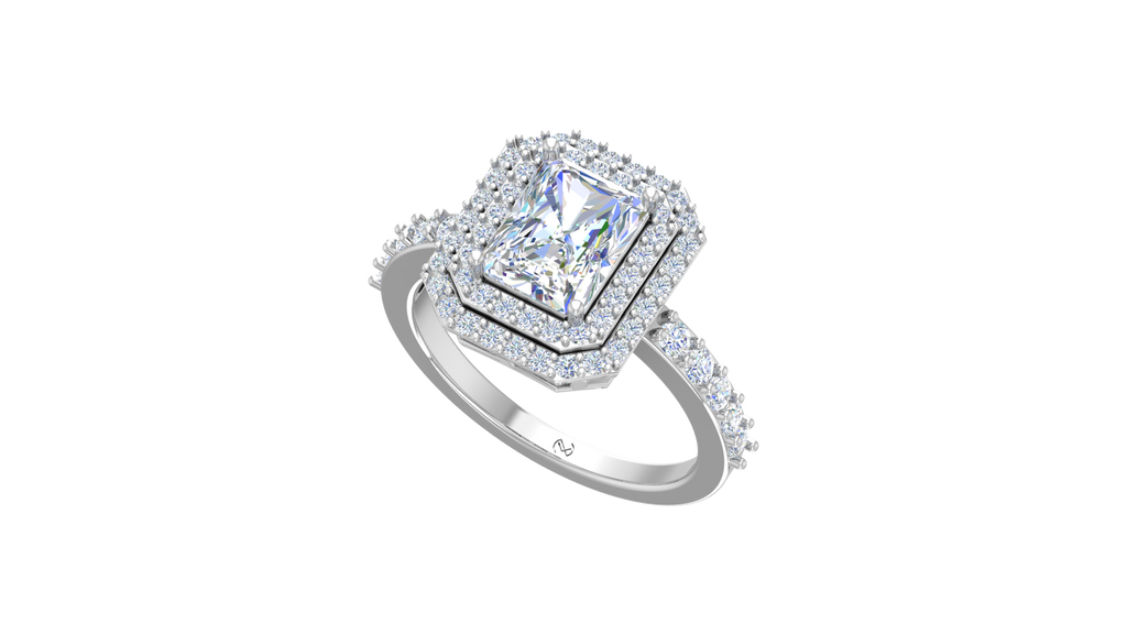 Double Halo Radiant Stone Lab Grown Diamond