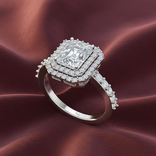 Double Halo Radiant Stone Lab Grown Diamond