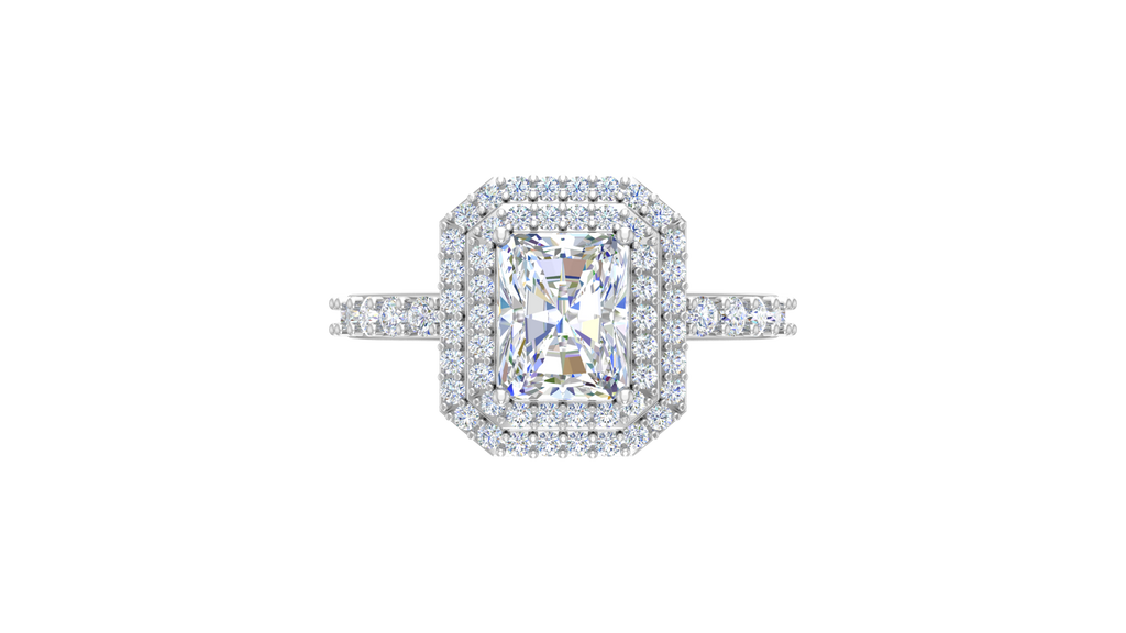 Double Halo Radiant Stone Lab Grown Diamond