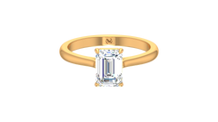 Emerald Solitaire Tapered Shank Lab Grown Diamond