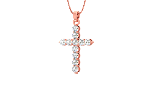 Graduating Diamond Cross Pendant