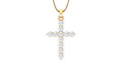 Graduating Lab Grown Diamond Cross Pendant