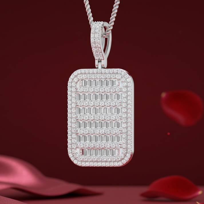 Stepped Cut Halo Diamond Radiance