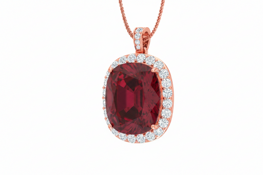 Cushion Ruby Diamond Halo - P732A