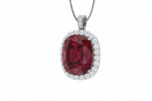Cushion Ruby Diamond Halo - P732A