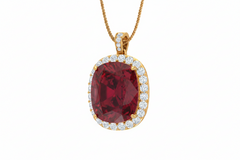 Cushion Ruby Diamond Halo - P732A