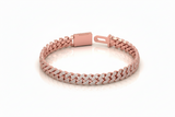 Raised Iced Out Cuban Bracelet in Gold