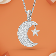 Load image into Gallery viewer, Celestial Crescent Sparkling Moon and Star Diamond