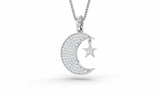 Celestial Crescent Sparkling Moon and Star Diamond