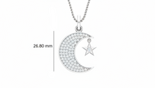 Load image into Gallery viewer, Sparkling Round Diamond Moon and Star Pendant